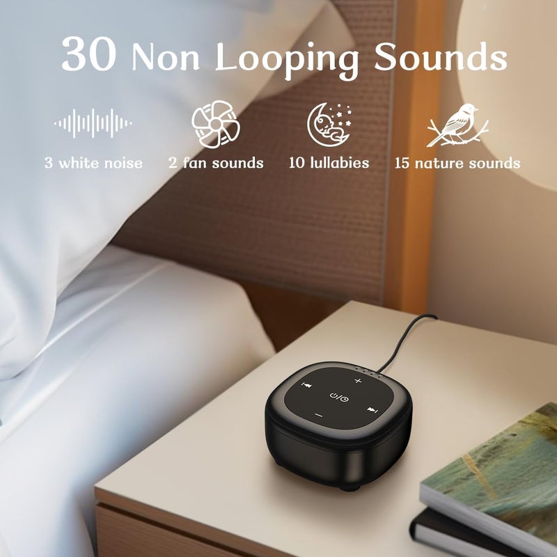 Hushing White Noise Sound Machine with 30 Soothing Sounds 36 Adjustable Volume Brown Noise Sound Machines for Sleep Office Privacy Bedroom 4 Timers Memory Function Sleep Sound Machine Baby Adult Elderly Care - Image 2